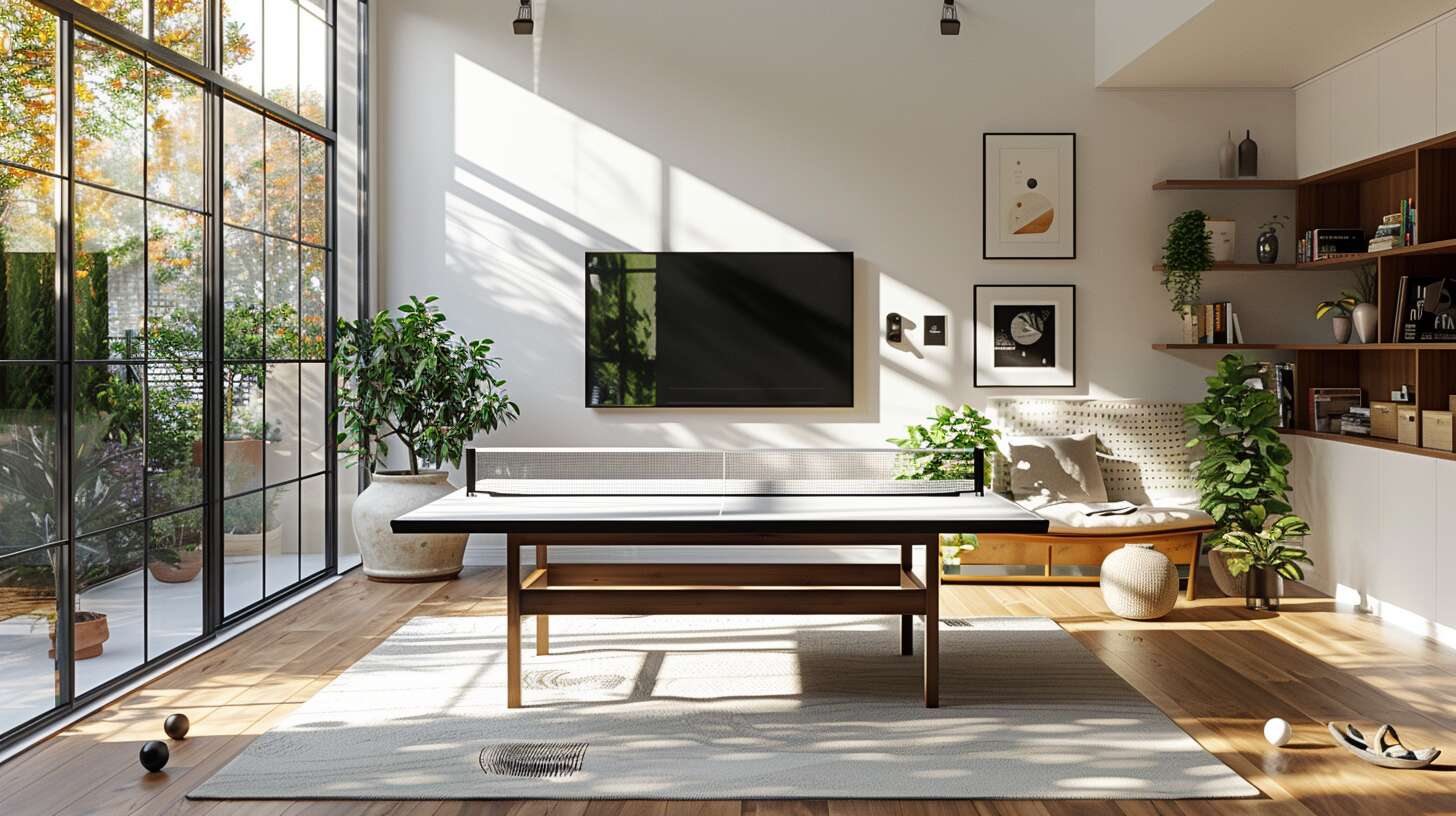 Accessoires et rangements : optimiser l'espace autour de la table de ping-pong